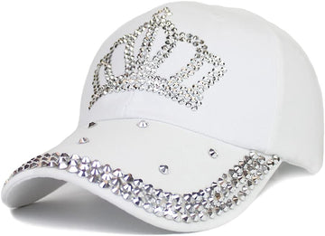 Crown Engraved Rhinestone Cap