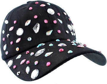 Multi Color Engraved Rhinestone Cap