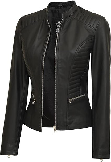 Women's Black Nova Leather Jacket