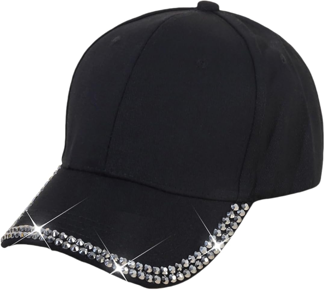 Borders Engraved Rhinestone Cap