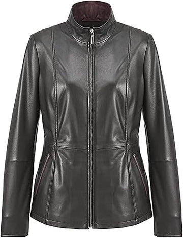 Women's Black Italian Genuine Leather Jacket
