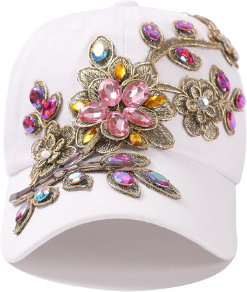 Embroided Rhinestone Cap