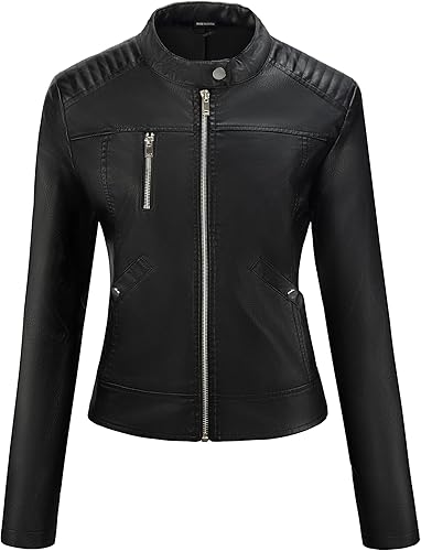 Women's Black Jetra Motorcycle Leather Jacket